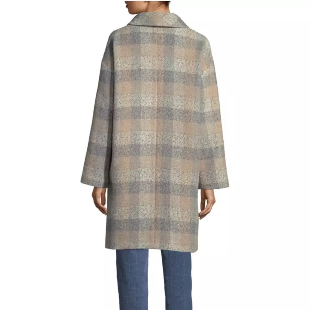 Eileen fisher wool alpaca plaid long coat - Picture 3 of 4